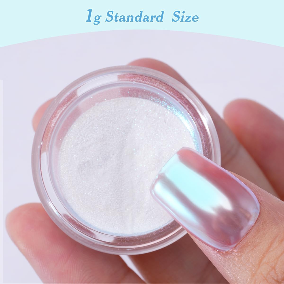 Pretty Diva Moonlight Chrome Nail Powder, Glossy Aurora Mermaid Unicorn Chrome Powder for Nails, Iridescent Unichrome Nail Art Glitter Decoration for Home DIY Salon Manicure Pigment