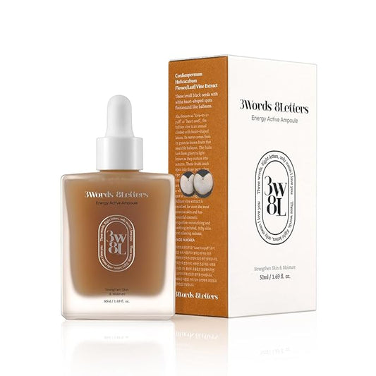 [3W8L] Energy Active Serum 1.69 fl oz | Vegan Face Ampoule For All Skin Types | Soothing & Moisturizing Face Serum | Korean Skin Care | k-beauty | 3Words 8Letters