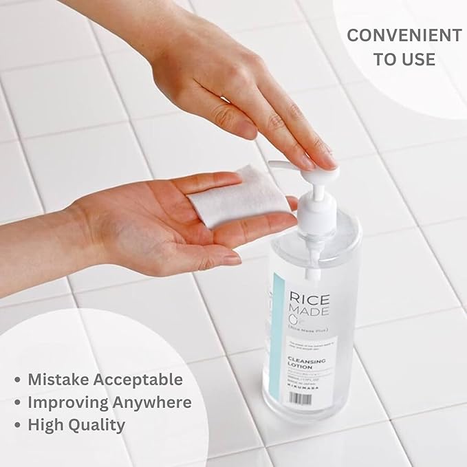 Moisturizing Facial Toner Lotion + Face Cleansing Lotion Water for Women & Men, Hydrating Facial Toner with Fermented Rice Extract & Amino Acids + Makeup Remover No Face Washing Required