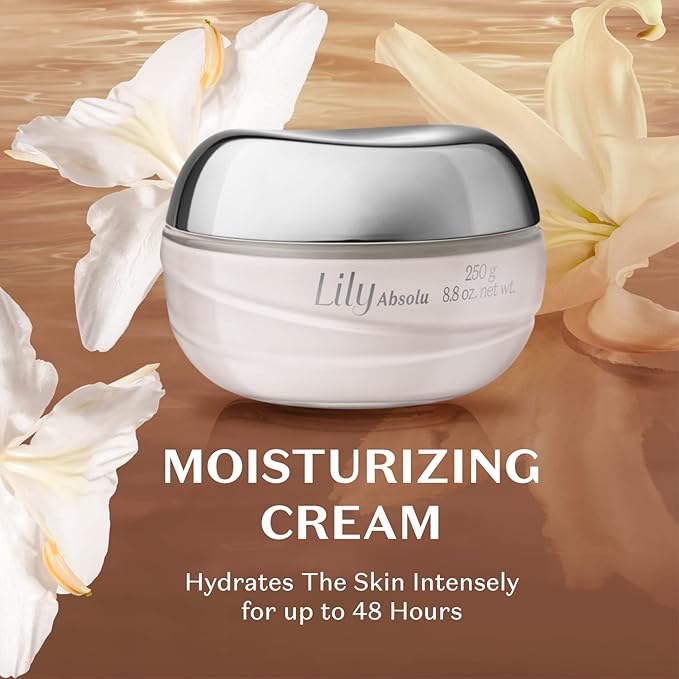 Lily Absolu Satin Hydrating Body Cream, 24 Hour Fragranced Body Butter for Dry Skin, 8.8 Ounce