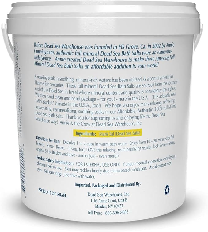 Dead Sea Warehouse – Amazing Minerals Dead Sea Bath Salts – 2lbs – High Mineral Content – Moisturize & Soothe – Natural Muscle Tension – 2-Pack