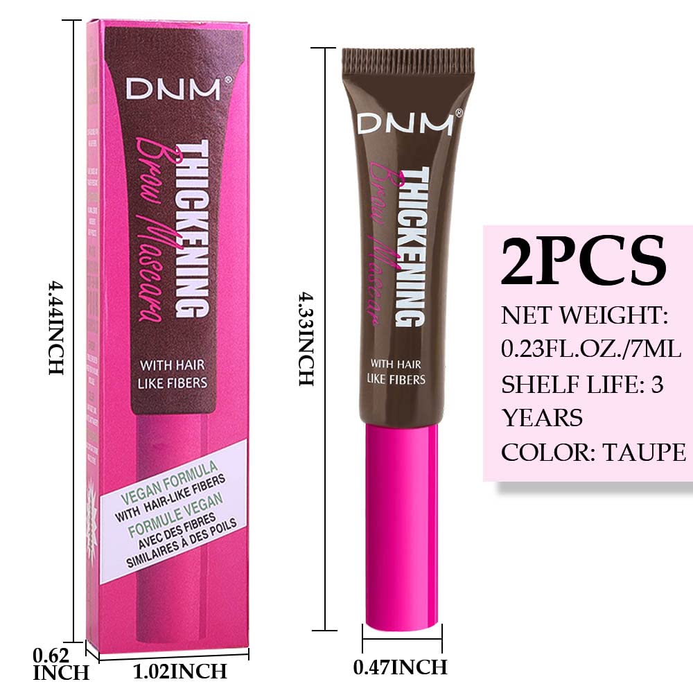 Tinted Thickening Brow Mascara,Brow Fast Sculpt,Waterproof, Transfer-proof, Brush to Fill in Eyebrows and Cover Gray Hairs - Cruelty Free - Light Medium Brown (2pcs 07 Espresso)