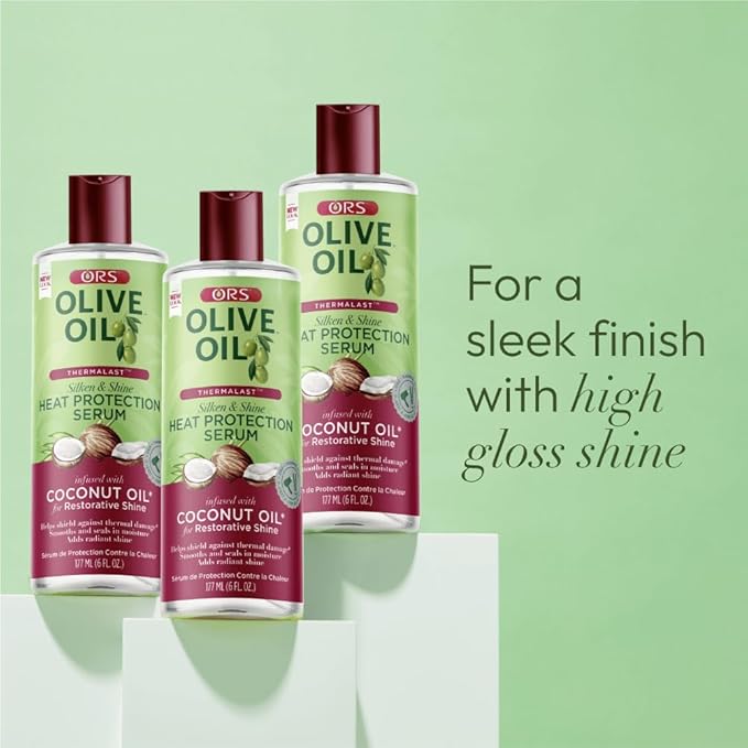 ORS Olive Oil Heat Protection Hair Serum infused with Coconut Oil for Restorative Shine 6.0 Ounce (4)