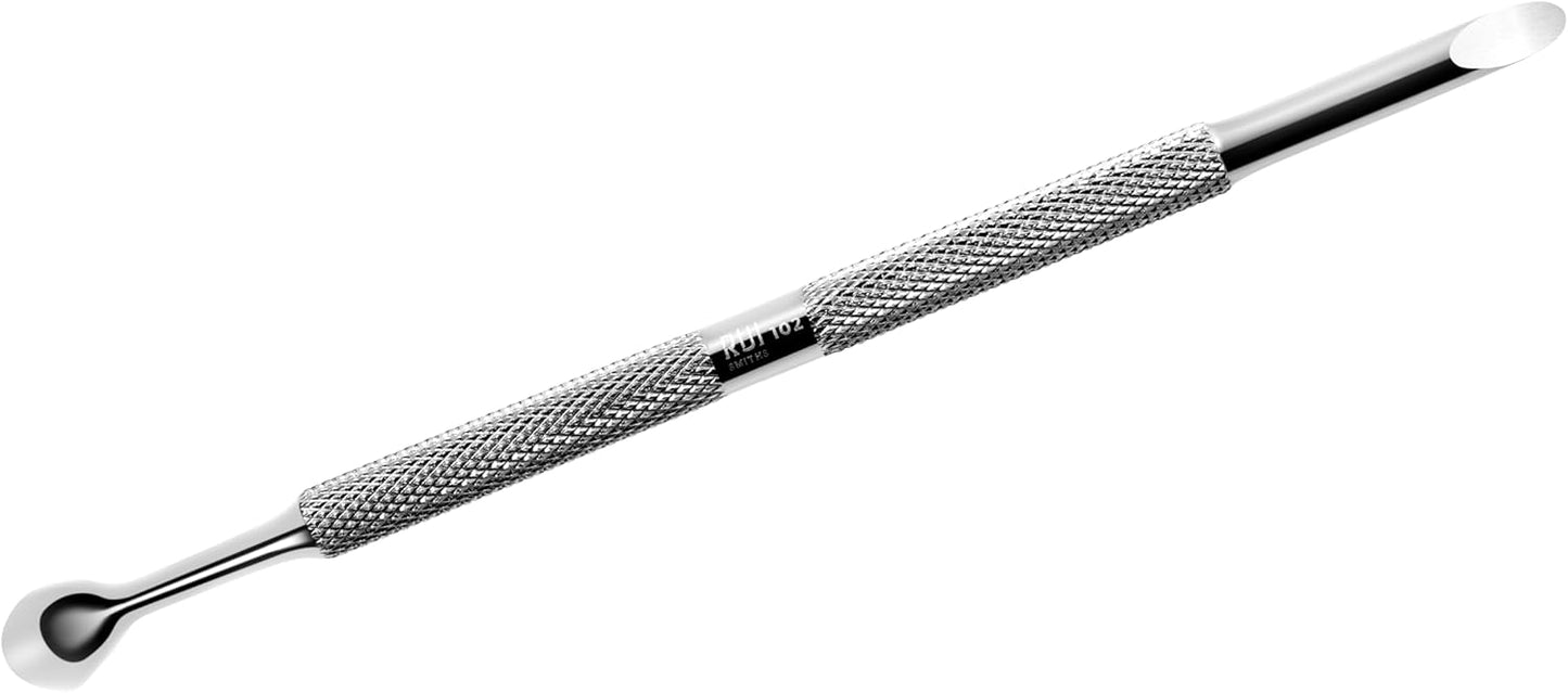 Rui Smiths Pro Cuticle Pusher with 2 Ends - Stainless Steel Manicure Tool - Style 102