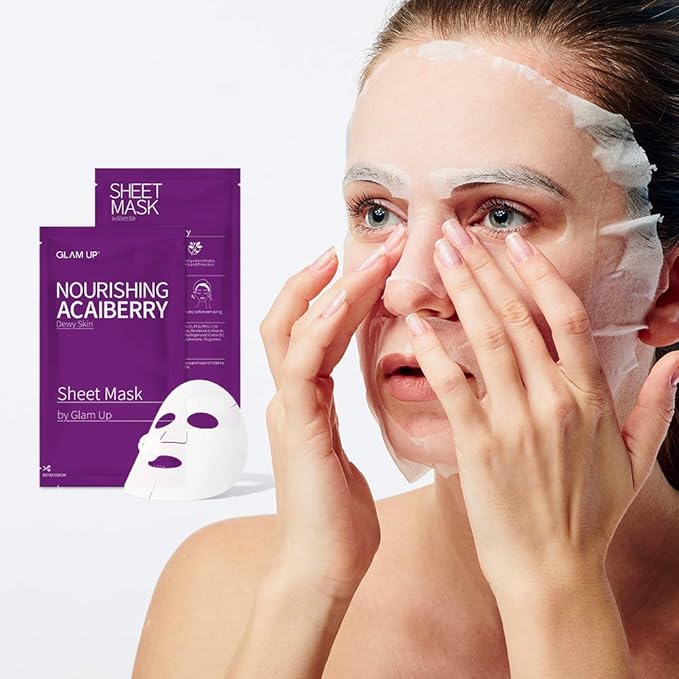 GLAM UP Sheet Mask Nourishing AcaiBerry (10 sheets) - Dewy Skin