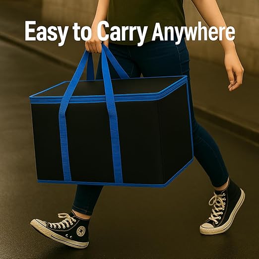 2-Pack Trunk Organizer for Car - Car Organizer, Foldable Trunk Organizer for SUVs & Sedans, Sturdy Car Organization for Car Accessories, Tools, Sundries, Black, 2 Compartments Insulated Picnic Basket