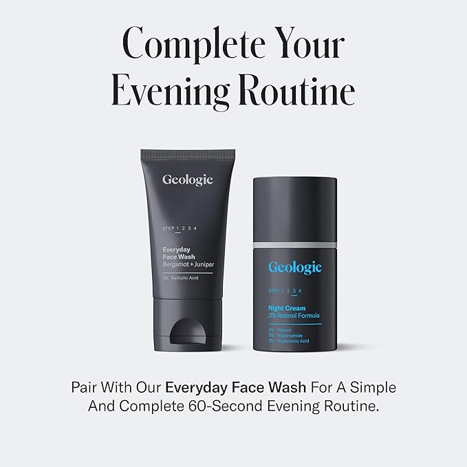 Geologie Retinol Anti-Aging Face Cream | Enhanced .2% Retinol Formula for Effective Results | Reduce Fine Lines & Wrinkles | Protect & Repair Skin With Hyaluronic Acid & Niacinamide | For Men & Women