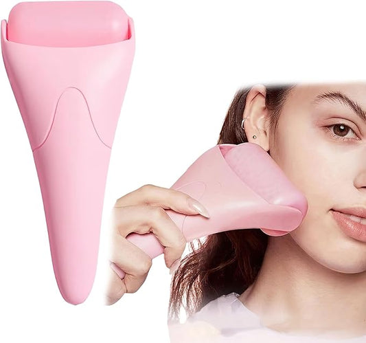 Ice Roller for Face, Contour Cube Ice Roller Cold Roller for Wrinkles and Lifting,Face & Eye Puffiness Relief Women Skin Care Ice Mold(Pink)