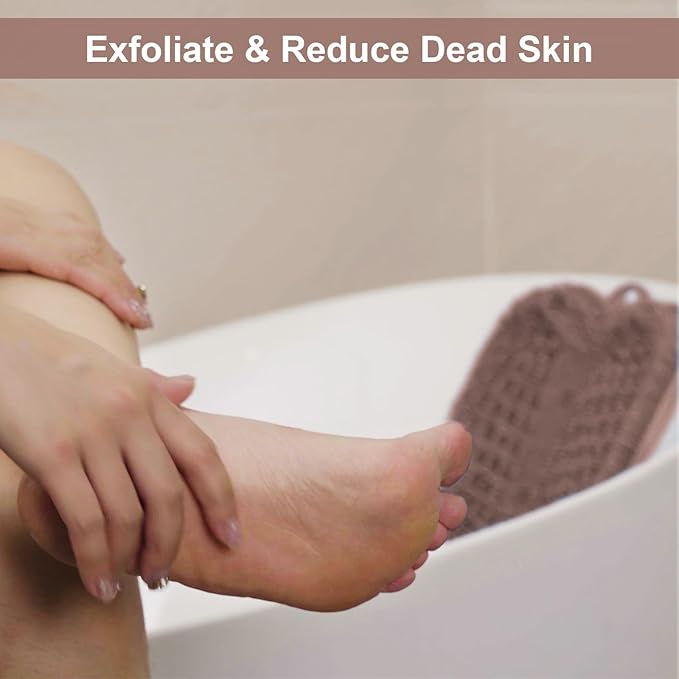 BESKAR 2Pack Shower Foot Scrubber Mat, Foot Scrubbers for Use in Shower, Cleaning & Exfoliating Your Feet No Bend