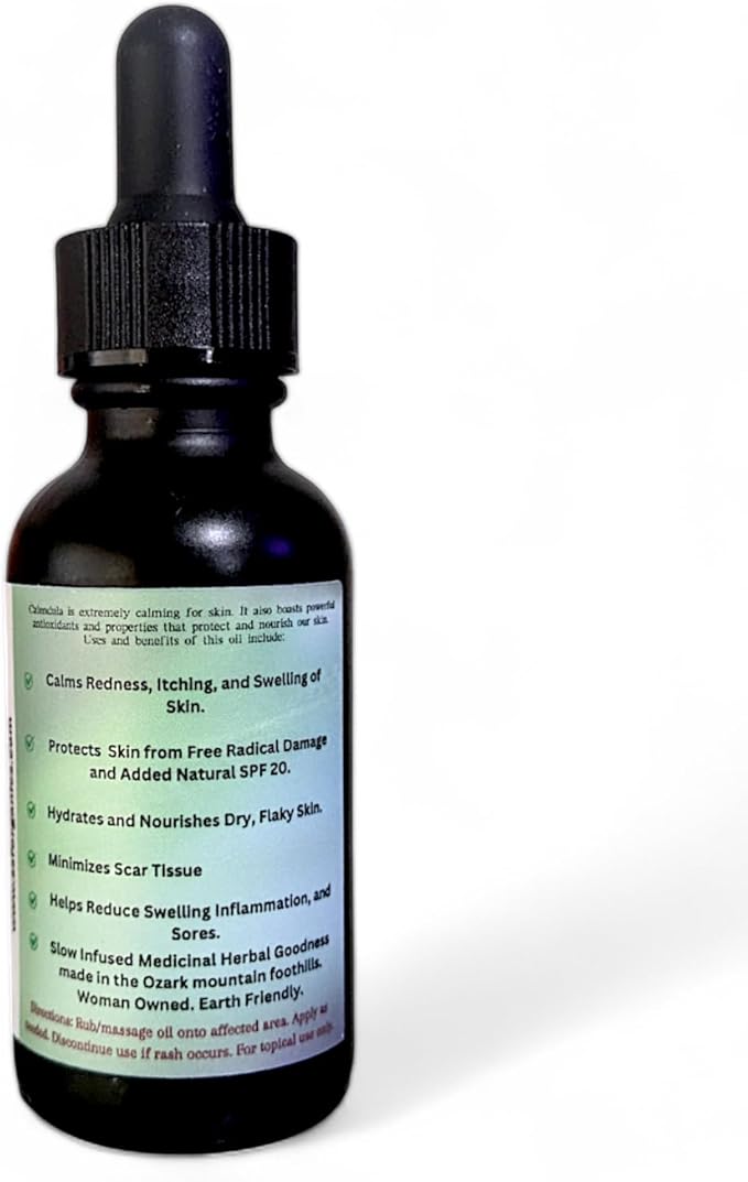 SSF Organics - Calendula Oil Concentrate | Organic Topical Recovery for Damaged Skin. Soothes, Heals, Restores. 1 oz.
