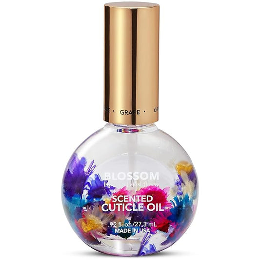 Blossom Cuticle Oil for Nails, Hydrating, Moisturizing, Scented Nail Oil Cuticle Care, Infused with Real Flowers, Made in USA, 0.92 fl. oz, Grape