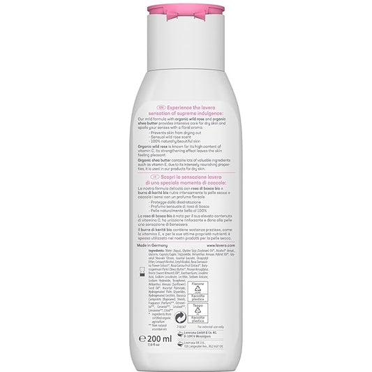lavera Body Lotion Gentle - Body Milk with organic wild rose & organic shea butter - body milk for normal to dry skin - PETA certified - biodegradable - vegan - natural cosmetics - 6,76 fl.oz.