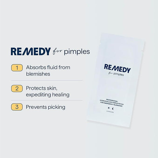 Remedy for Pimples - 36 Near-Invisible Medical-grade Hydrocolloid Pimple Patches for Blemishes, Zits, Spot Concealing - By Dermatologist Dr. Shah