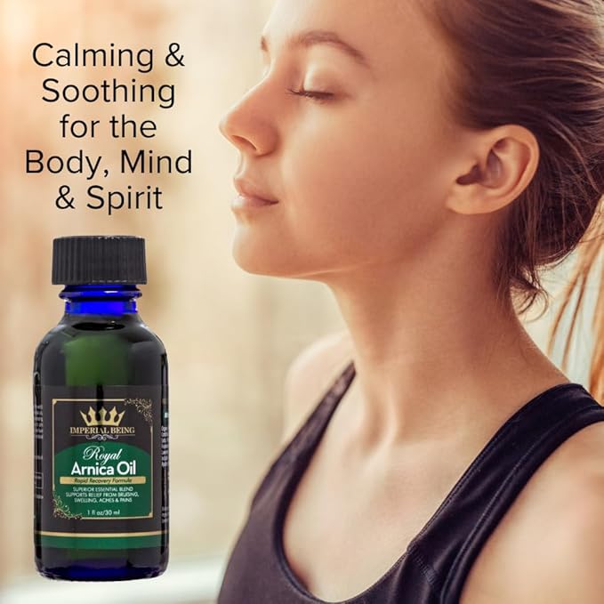 Royal Arnica Oil – Organic Herbal Blend for Muscle Recovery, Bruise Support, Joint Flexibility, Skin Vitality – Longer Lasting Than Arnica Cream or Gel – Infused with Essential Oils (2oz)