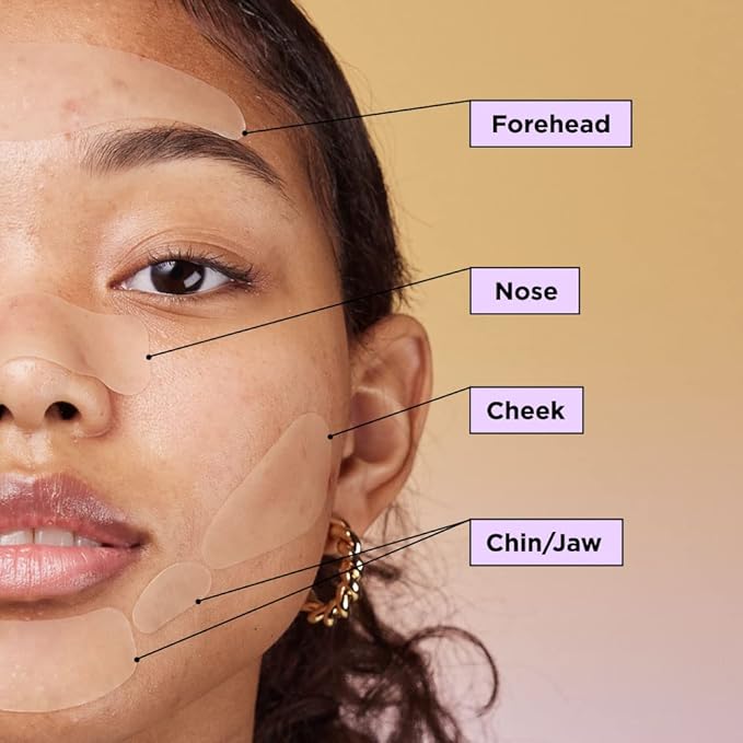 ZitSticka Hydrocolloid Surface Area Pimple Patches for Face - Clarifying Pore & Blemish for Large Zit T-Zone Coverage - Zit Sticker Absorbs Oil, Unclogs Pores, & Targets Clusters (FACE MAP 2PC)