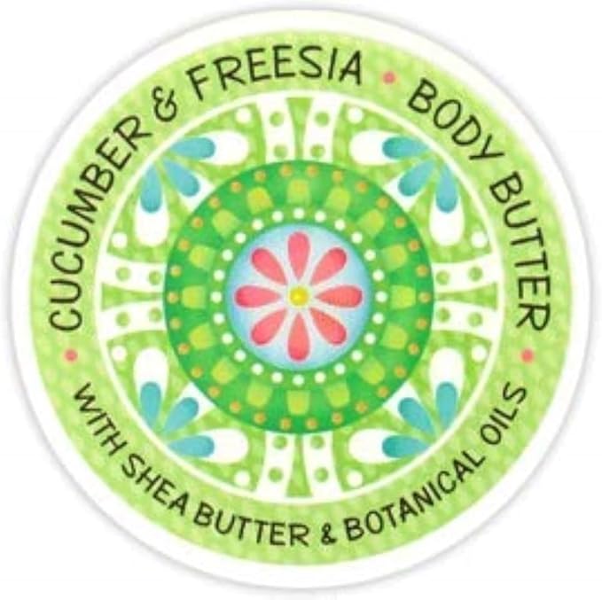Greenwich Bay Trading Co. Scented Botanic Body Butter - Luxurious Hydration with Shea & Cocoa Butter, Enriched with Vitamin E - 8 Ounce Tub (8 oz., Cucumber & Freesia)