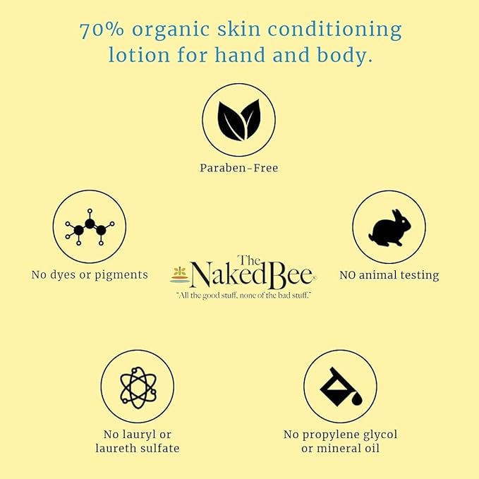 The Naked Bee Lavender & Beeswax Absolute Hand and Body Lotion 6.7oz + Jasmine & Honey Moisturizing Hand & Body Lotion 8oz