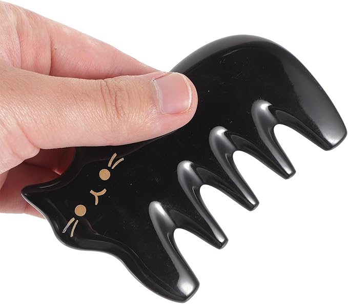 Masssage Comb Guasha Scraping Scalp Comb Body Massaging Board Gua Sha Massage Tool (Black)