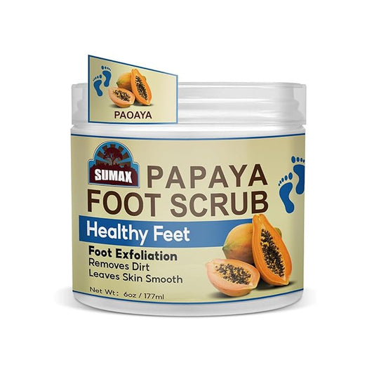 Foot Scrub, Natural For All Body Exfoliation, Dead Skin Remover, Moisturize And Nourish Your Dry Rough Feet, Make Your Feet Smooth And Soft (6 oz, Papaya)