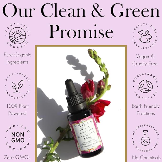 USDA Organic Harmony Adaptogen Elixir Face Oil - Face Moisturizer For Dry Skin, Blemishes, Redness & Fragrance Sensitivities - with Licorice, Ashwagandha, Rhodiola Root & More - 1 fl oz