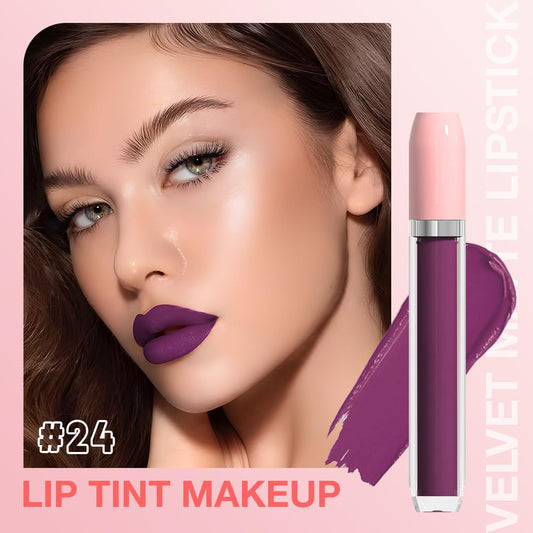 BINGBRUSH Super Matte Longwear No-Budge Stay On Smudge Proof Liquid Lipstick Long Lasting Makeup for Women,Highly Pigmented Color and Instant Shine, Cheeky