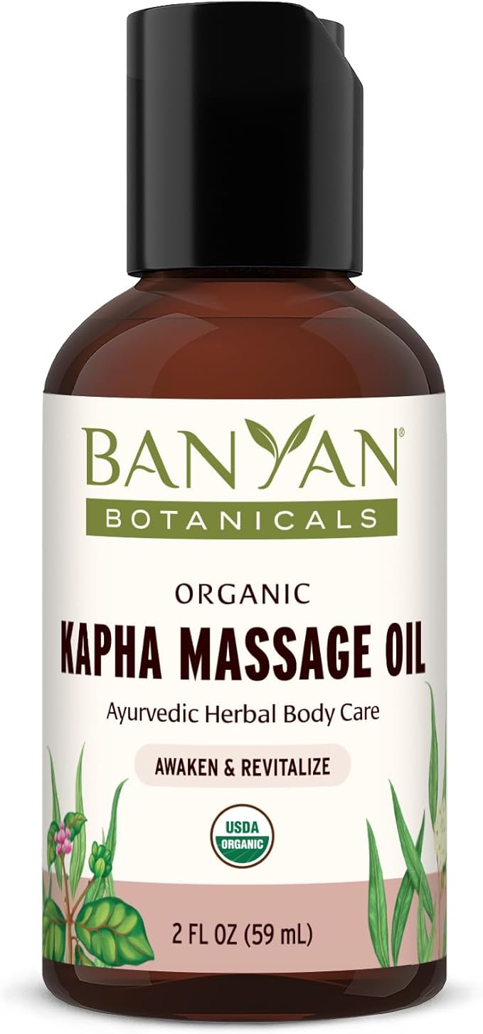 Banyan Botanicals Kapha Massage Oil – Organic Massage Oil with Chitrak and Tulsi – Warming Ayurvedic Oil to Revitalize The Tissues and Awaken The Mind – 2 oz. – Non-GMO Sustainably Sourced Vegan