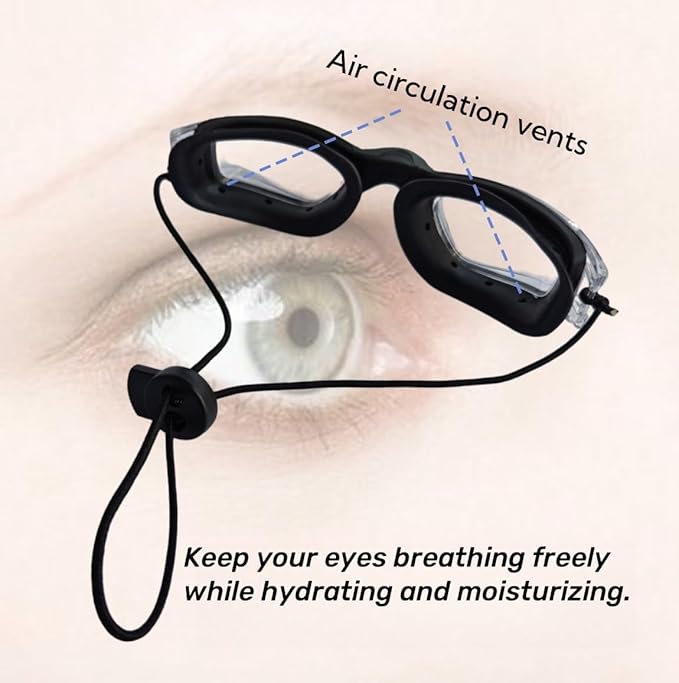 Moisture Chamber Goggles for Dry Eye Relief，Post Eye Surgery Recovery and Eyes Protection, 3D Care Moisturizing Eye Mask with Air Holes