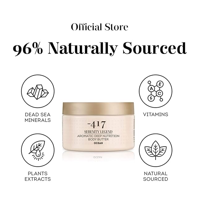 '-417 Dead Sea Cosmetics Milk & Honey Deep Nutrition Body Butter For Dry Skin - Nourishes & Protects from UV Radiation - Softening Body Moisturizer - With Shea Butter & Aloe Vera - All Natural 8.4 oz