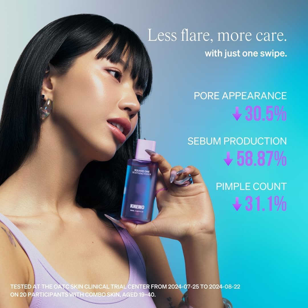 Square One Soothing Toner for Sensitive Skin with Calming CICA, Tea Tree, Anti-Sebum, Antioxidants, AHA, PHA, Niacinamide, Vegan, Cooling, Fragrance-Free | 5.07 fl oz ✦ 150ml