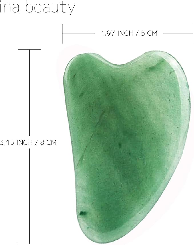 Large Gua Sha Heart Natural Jade Stone for Face to Lift, Decrease Puffiness and Tighten