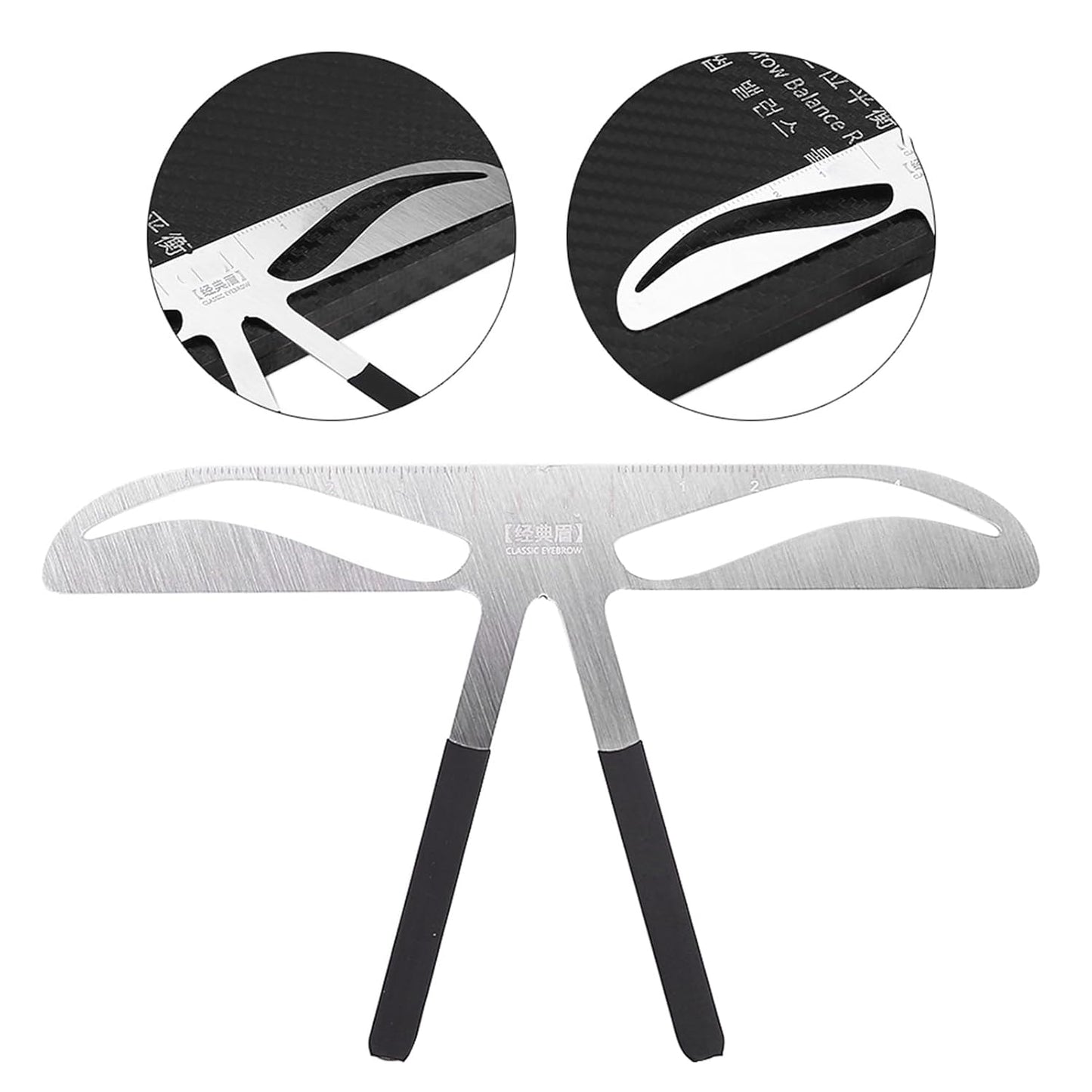 Brrnoo 4-in-1 Eyebrow Measuring Tool Shaping Stencil, Adjustable Ruler for Permanent Makeup Measurement Design Template