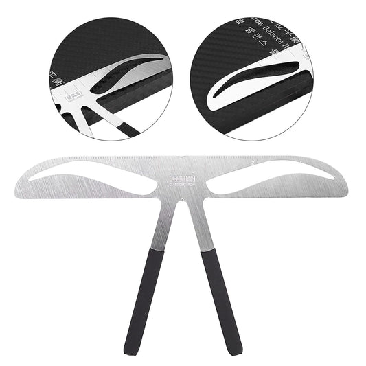 Brrnoo 4-in-1 Eyebrow Measuring Tool Shaping Stencil, Adjustable Ruler for Permanent Makeup Measurement Design Template