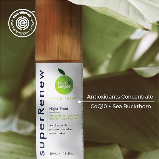 SuperRenew Organic Face Oil | Hydrating Facial Skin Care Products with Bakuchiol, Sea Buckthorn, CoQ10, Squalane | Face Care Moisturizer for Dry Skin, Anti-Aging Oil for Women’s Night Routine (35ml)