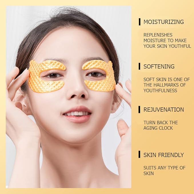 BIOAQUA Gold Elastic Soft Crystal Gel Eye Mask Hydrates Nourishes Moisturizing Face Skin Around The Eyes 12g x 5pcs
