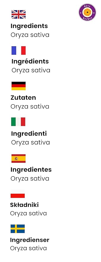 dève herbes Pure Rice Bran Oil (Oryza Sativa) Cold Pressed 10ml (0.33 oz)