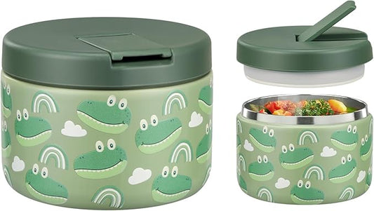 12oz Kids Soup Thermo for Hot Food Insulated Vacuum Food Jar with Buckle Lid, Stainless Steel Wide Mouth Leak Proof Lunch Container for School Travel 1 Pack