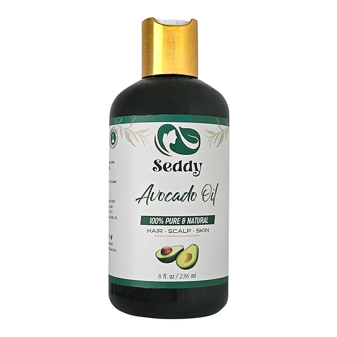 Seddy Avocado Oil - 100% Pure & Natural Oil for Hair, Skin, Face, Body, & Nails | Unscented | Hexane-Free | Natural Carrier Oil | Premium Moisturizer | Ideal for DIY Beauty Blend - 8 Fl. Oz