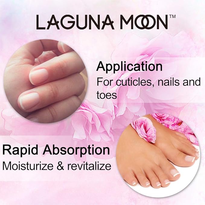 Lagunamoon Cuticle Oil Pen for Nail Nail Oil for Nail Care & Nail Growth - Nourish, Soothe & Moisturize Damaged Nails - Rose, 5 ml