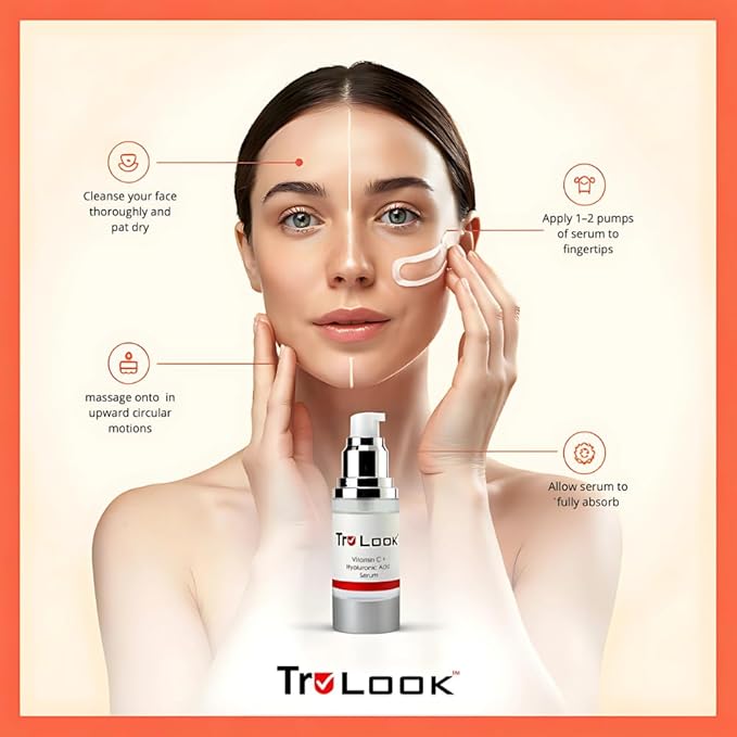 Vitamin C + hyaluronic Acid Serum, Anti Aging, Anti Wrinkle, Improves Dark Spots, Tone, & Fine Lines Made is USA