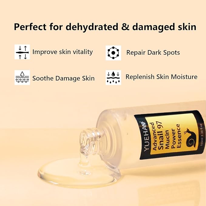 Snail Mucin Face Serum 97% rejuvenating benefits of Snail Mucin,deeply hydrates and moisturizes, Experience skin that adapts seamlessly to diverse climates.Improve dull skin and fine lines.