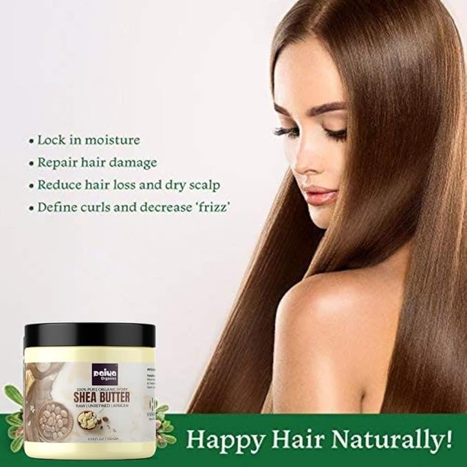 Raw Unrefined Organic Ivory Shea Butter For Skin Face Hair Stretch Marks, Make Whipped Body Butter, 100gm