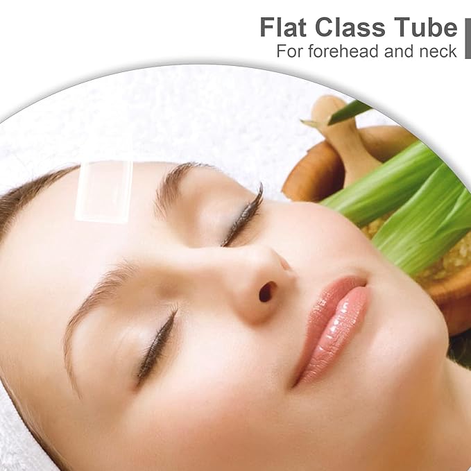 Elitzia Four Types Of Blackhead Absorbing Glass Tube Types Multiple Use Beauty Machine Accessories 10/set Of The Same Type ETD215SA (Flat Shape)