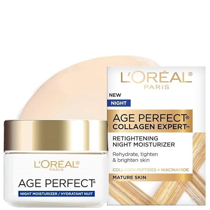 L'Oreal Paris Skin Care Age Perfect Night Cream, Anti-Aging Face Moisturizer With Soy Seed Proteins, 2.5 Oz