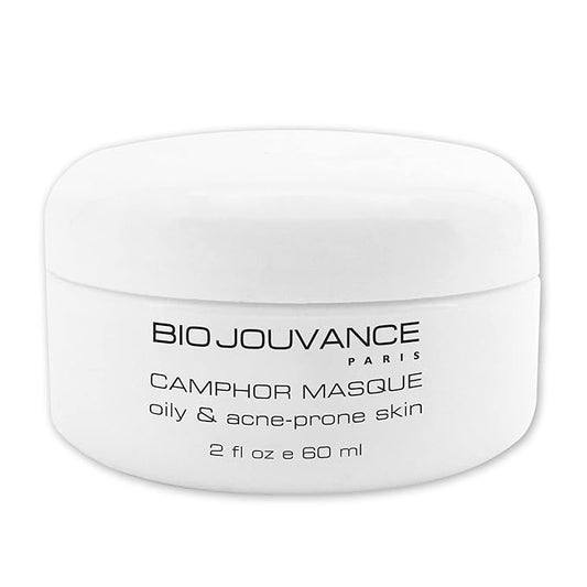 Camphor Mask 2oz / 60ml - For Normal/Oily/Acne-Prone Skin | Eliminate Acne Breakouts | Minimizes Large Pores | Weekly Facial Skin Care Treatment Regimen | Made in France
