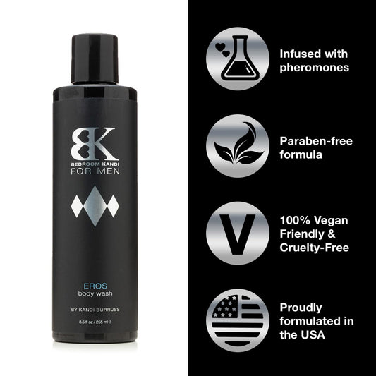 Bedroom Kandi for Men Body Wash | Pheromone Enhanced Moisturing & Deodorizing Wash | Eros Scent | Grooming Products for Men