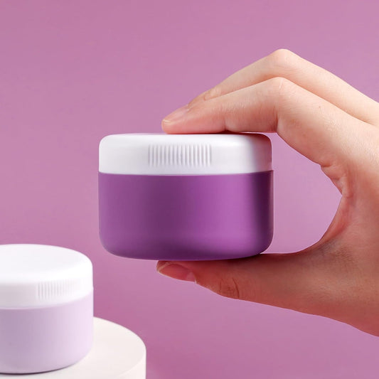 Travel Containers for Toiletries, Silicone Cream Jars BPA Free, TSA Approved 2oz Travel Size Containers, Leak-proof Travel Essentials with Lid for Cosmetic Face Hand Body Cream (4 Pack)