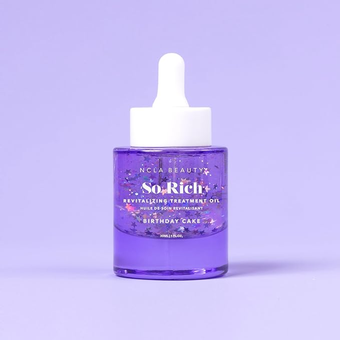NCLA - So Rich Revitalizing Treatment Oil | Nutrient-Rich, Hydrating, Calming, Moisturizing | Multi-Purpose, Safe for Daily Use | Cruelty-Free, Vegan (Birthday Cake) 30 mL / 1 fl oz