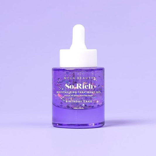 NCLA - So Rich Revitalizing Treatment Oil | Nutrient-Rich, Hydrating, Calming, Moisturizing | Multi-Purpose, Safe for Daily Use | Cruelty-Free, Vegan (Birthday Cake) 30 mL / 1 fl oz