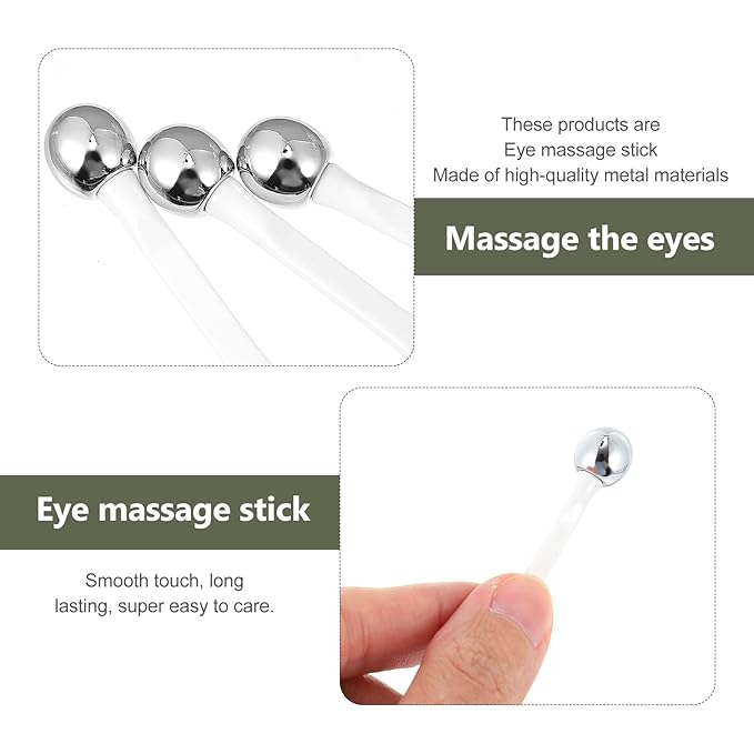 EXCEART 6pcs Eye Cream Applicators Face Eye Roller Massage Eye Care Applicator Wand Stick Metal Eye Cream Roller Wand