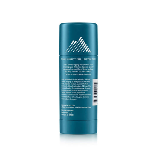 Oars + Alps Exfoliating Face Wash Stick, 2-in-1 Cleanser & Exfoliant with Activated Charcoal & Alpine Moss, Dermatologist Tested, Spill-Free, Travel Size, 1.2 Oz